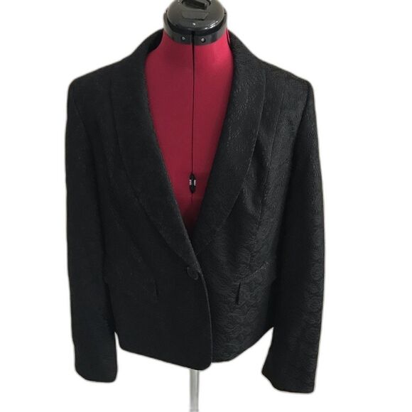 Evan-Picone Blazer Women's Size 10 Black Label One-Button Long Sleeve Pockets - Picture 4 of 11